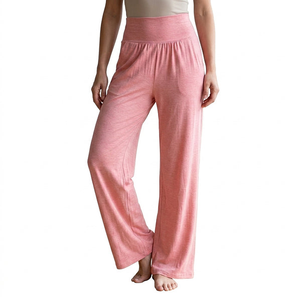 Damskie spodnie wypoczynkowe z wysokim stanem i szerokimi nogawkami-Pants for woman-Olave