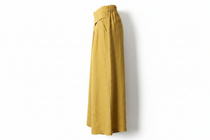 Damskie Spodnie z Wysokim Stanem i Szeroką Nogawką-Pants for Women-Olave