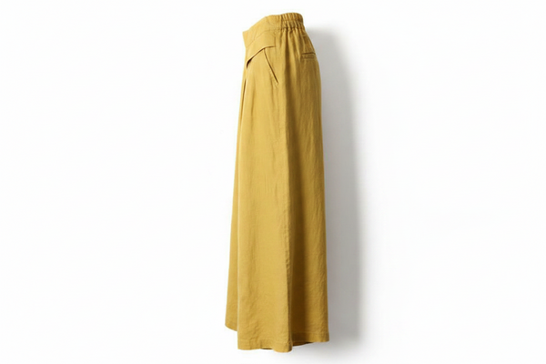 Damskie Spodnie z Wysokim Stanem i Szeroką Nogawką-Pants for Women-Olave