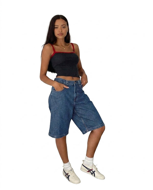 Damskie szorty jeansowe z wysokim stanem-Shorts for women-Olave