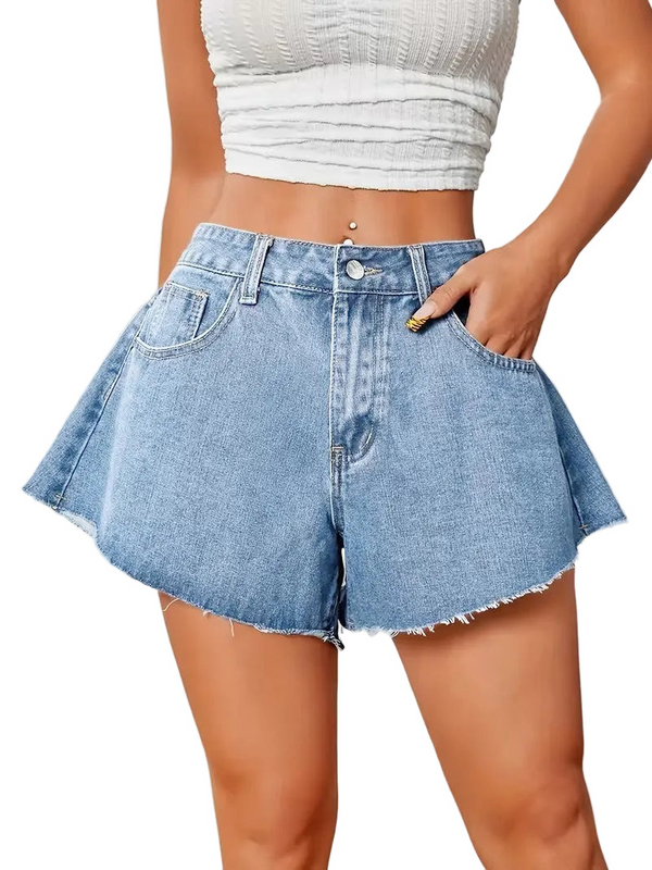Damskie Szorty Z Wysokim Stanem-Shorts for women-Olave