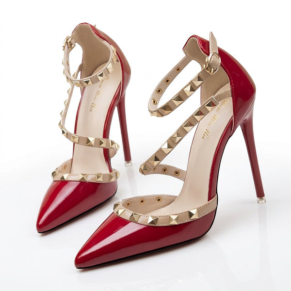 Damskie szpilki z ostrym noskiem i ćwiekami-Footwear for women-Olave