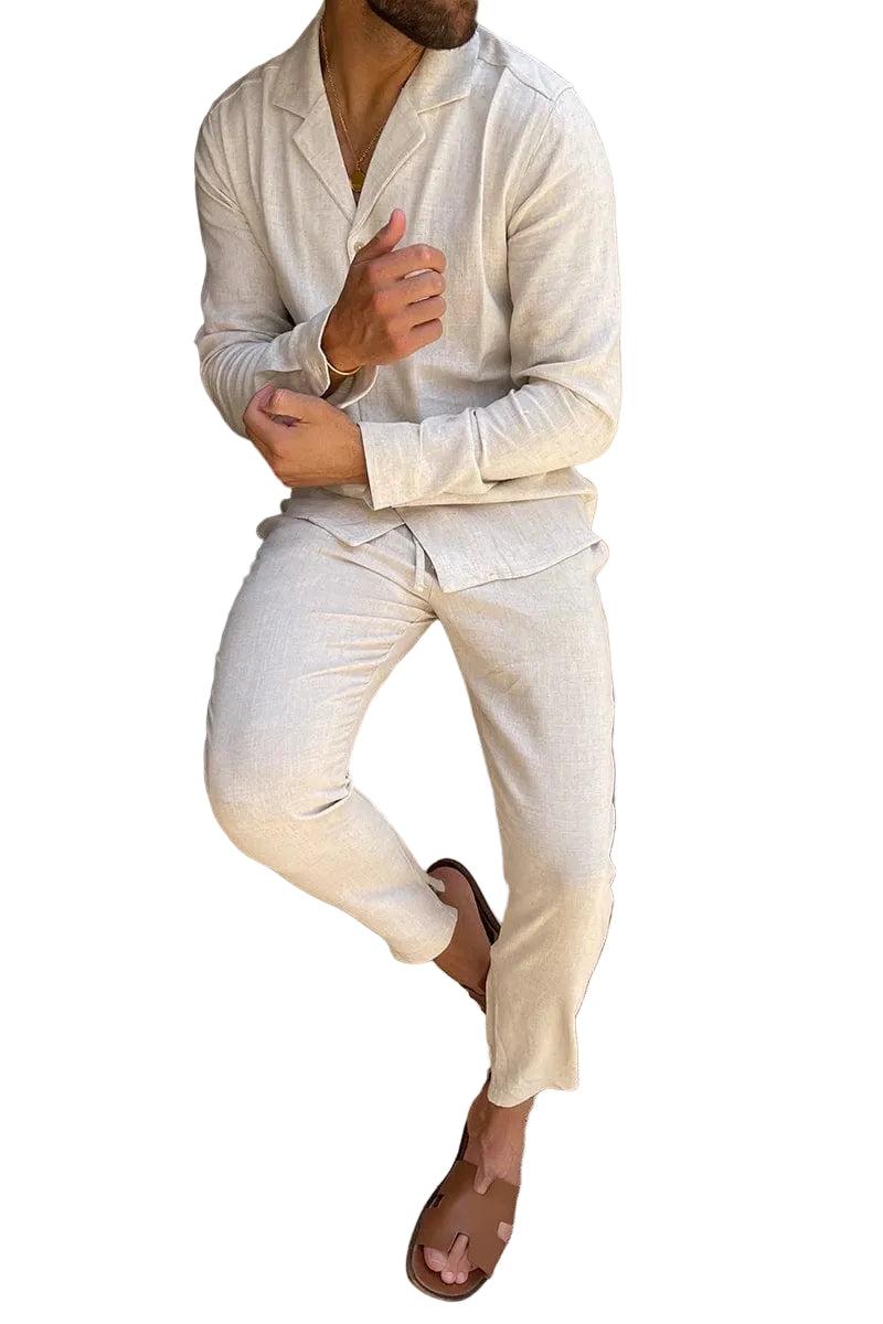 Komplet koszuli i spodni dla mężczyzn-Sets for Men-Olave