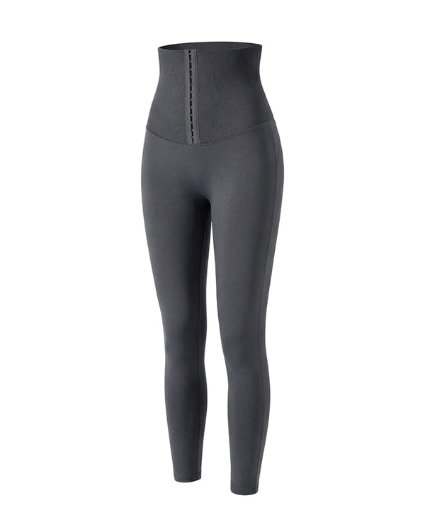 Legginsy damskie z wysokim stanem i zapięciem na haftki-Leggings for women-Olave