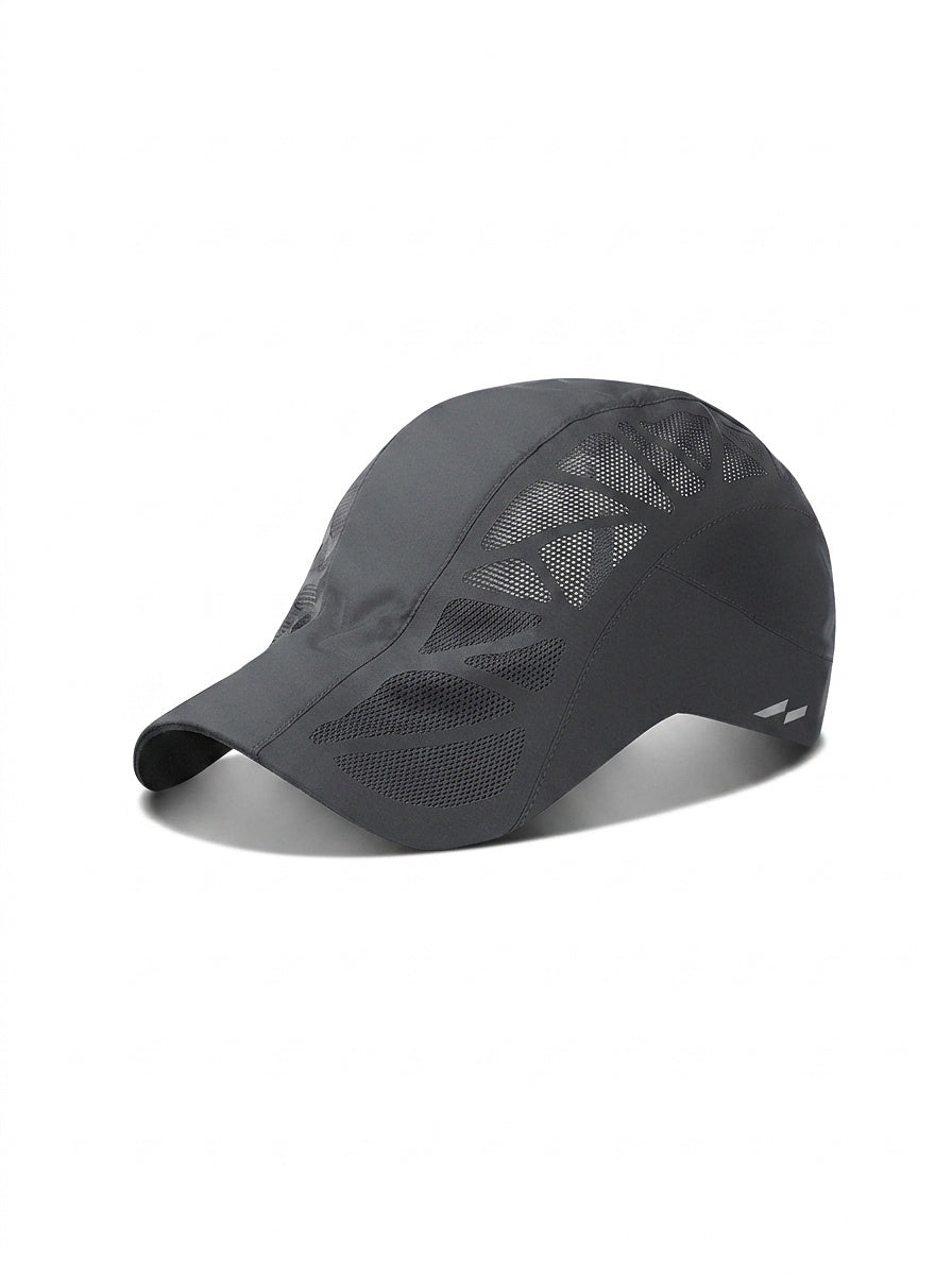 Męska czapka sportowa z panelami z siateczki-Accessories for Men-Olave