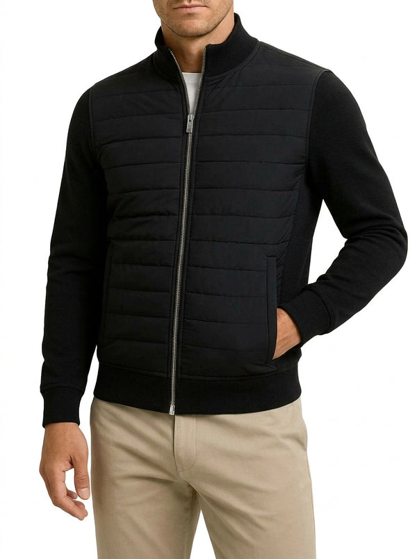 Męska hybrydowa kurtka pikowana zapinana na zamek-Jackets for men-Olave