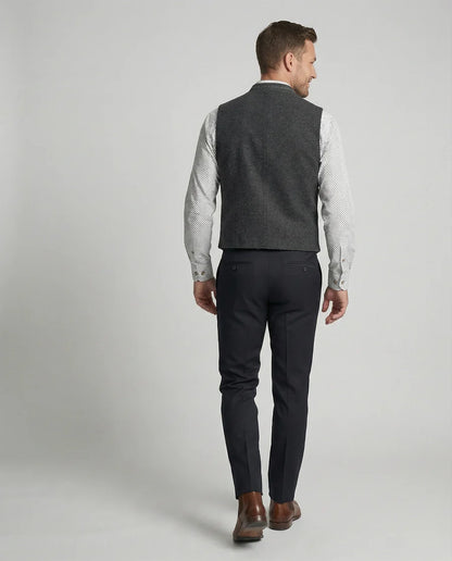 Męska Kamizelka z Kołnierzem Stójką i Zapięciem na Guziki-Vest for men-Olave