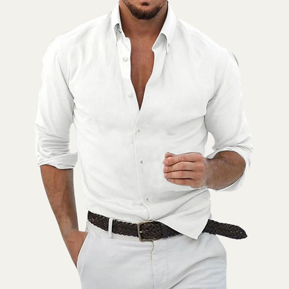 Męska koszula z długim rękawem-Shirts for men-Olave
