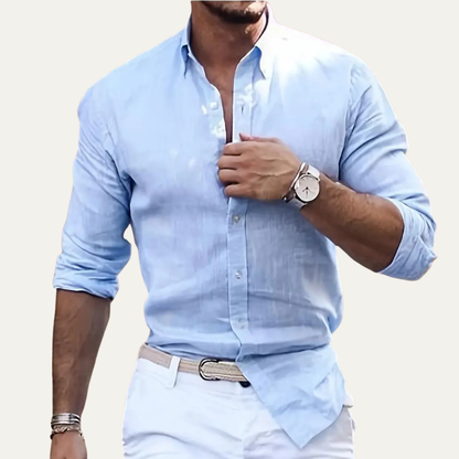 Męska koszula z długim rękawem-Shirts for men-Olave