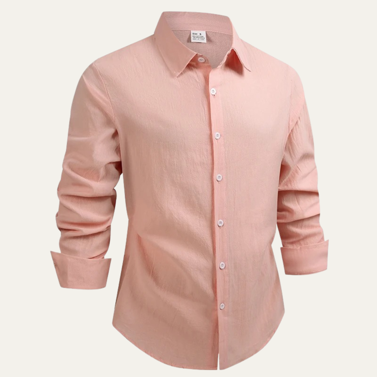 Męska koszula z długim rękawem i kołnierzem zapinana na guziki-Shirts for Men-Olave
