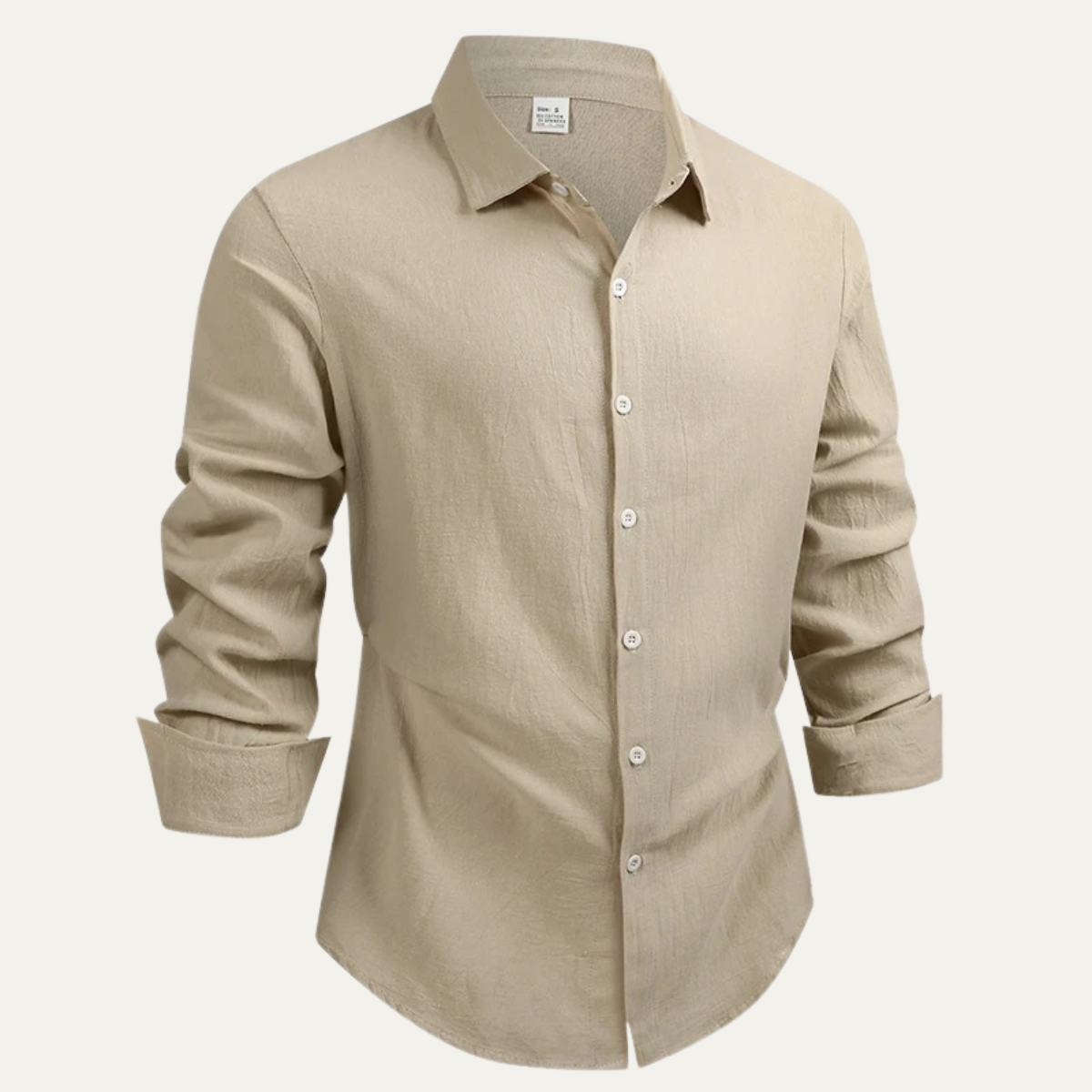 Męska koszula z długim rękawem i kołnierzem zapinana na guziki-Shirts for Men-Olave