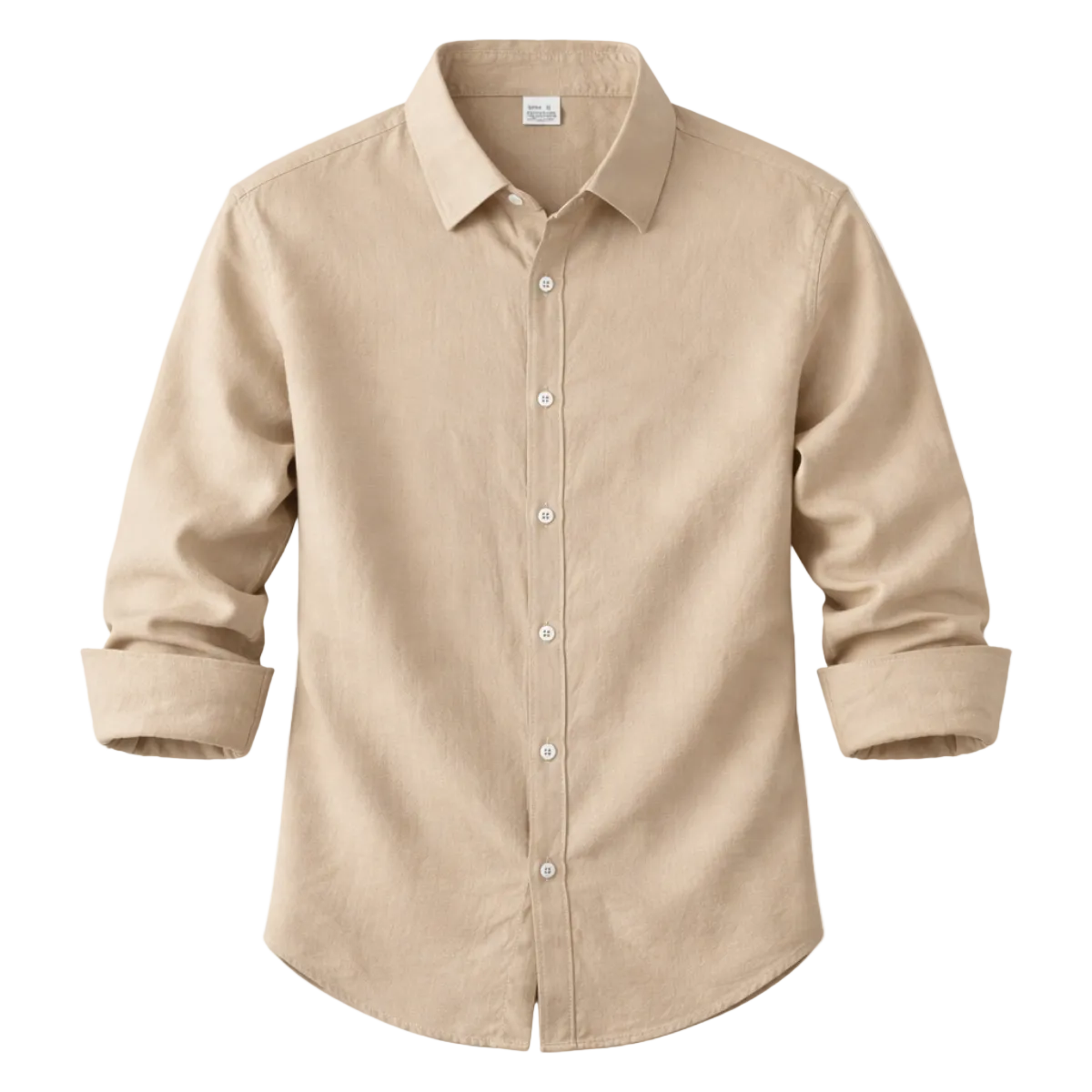 Męska koszula z długim rękawem i kołnierzem zapinana na guziki-Shirts for Men-Olave