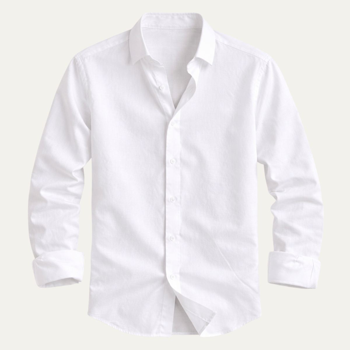 Męska koszula z długim rękawem, kołnierzem i zapięciem na guziki-Shirts for Men-Olave