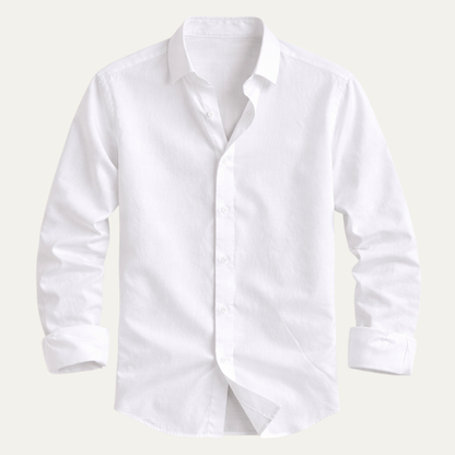 Męska koszula z długim rękawem, kołnierzem i zapięciem na guziki-Shirts for Men-Olave