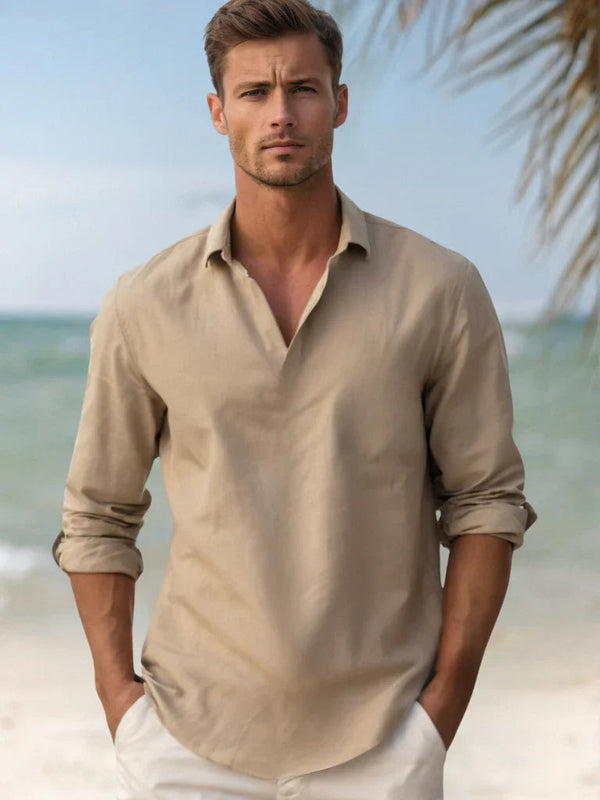 Męska koszula z długim rękawem o luźnym kroju-Shirts for men-Olave