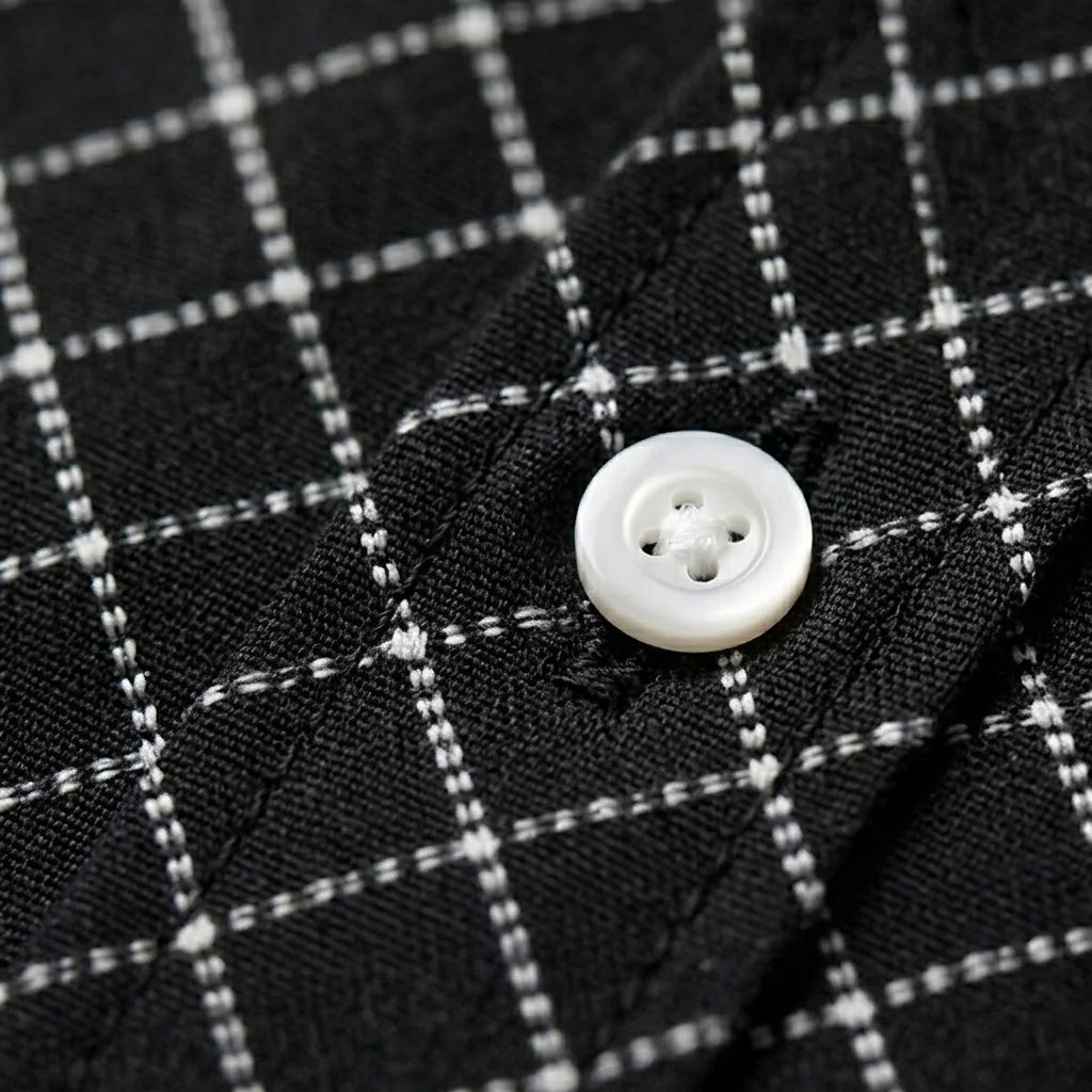 Męska koszula z długim rękawem w geometryczny wzór-Shirts for men-Olave