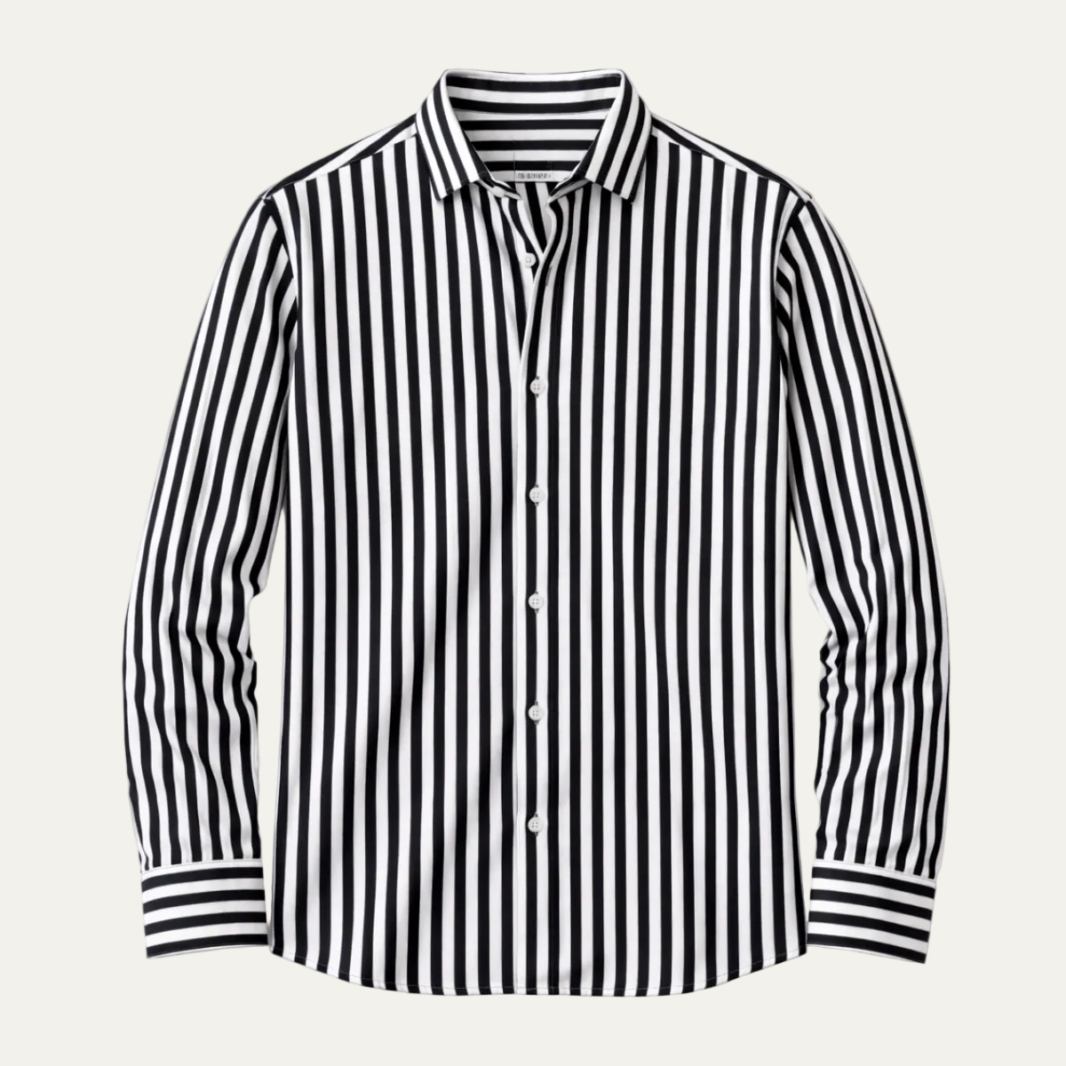 Męska koszula z długim rękawem w paski z zapięciem na guziki-Shirts for Men-Olave