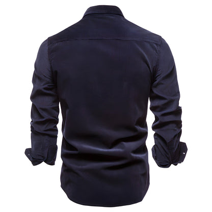 Męska koszula z długim rękawem w stylu utility-Shirts for men-Olave