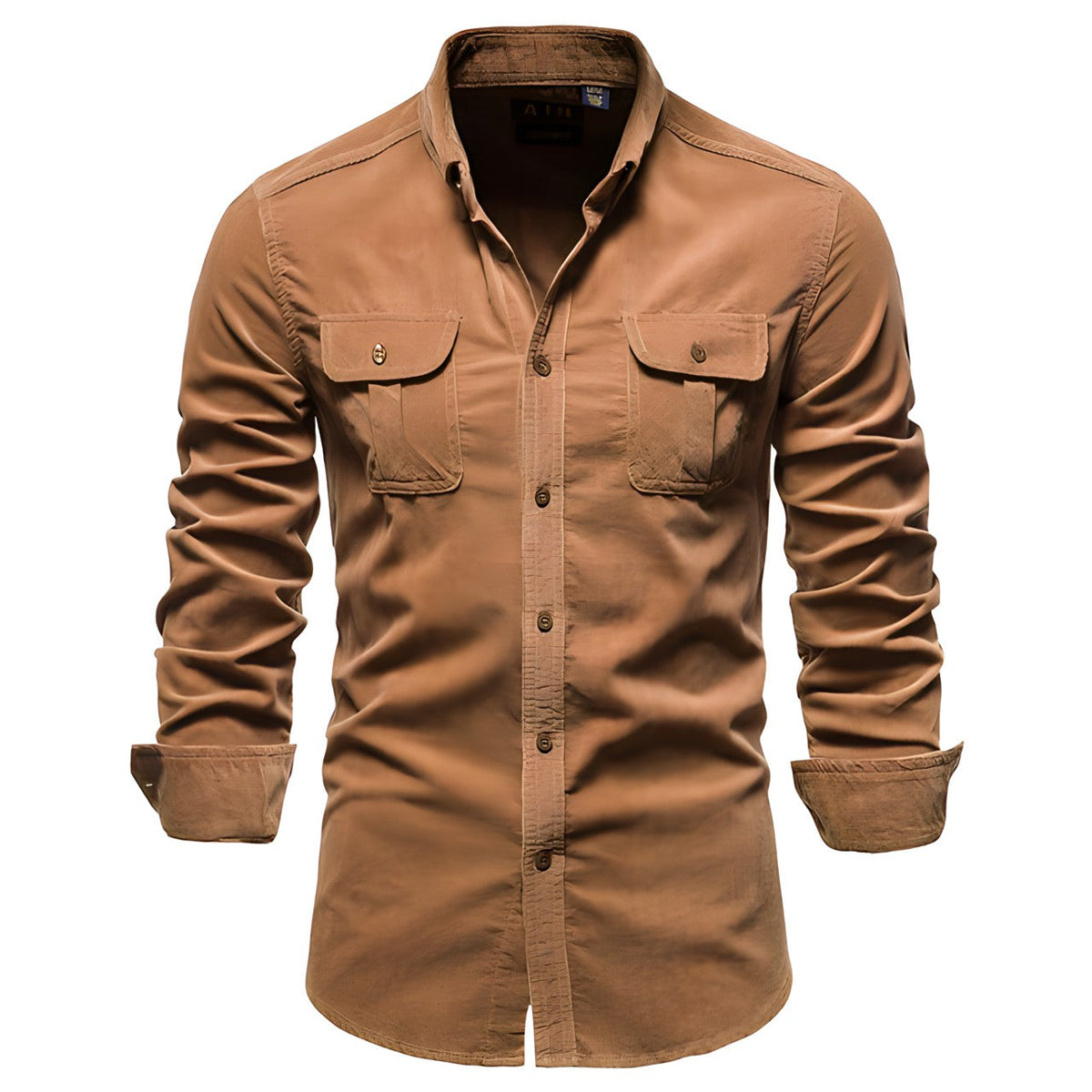 Męska koszula z długim rękawem w stylu utility-Shirts for men-Olave