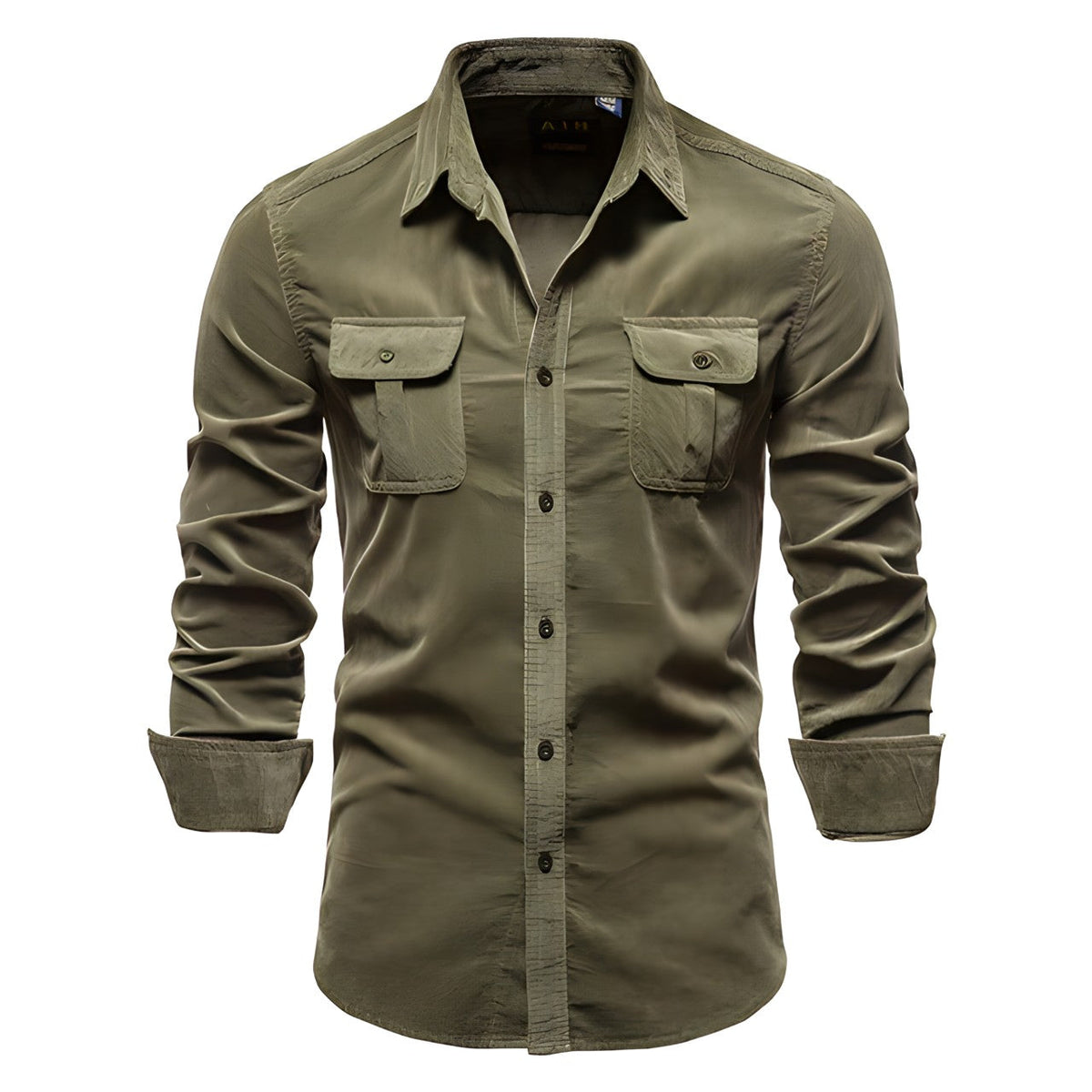 Męska koszula z długim rękawem w stylu utility-Shirts for men-Olave