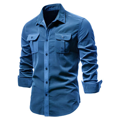 Męska koszula z długim rękawem w stylu utility-Shirts for men-Olave