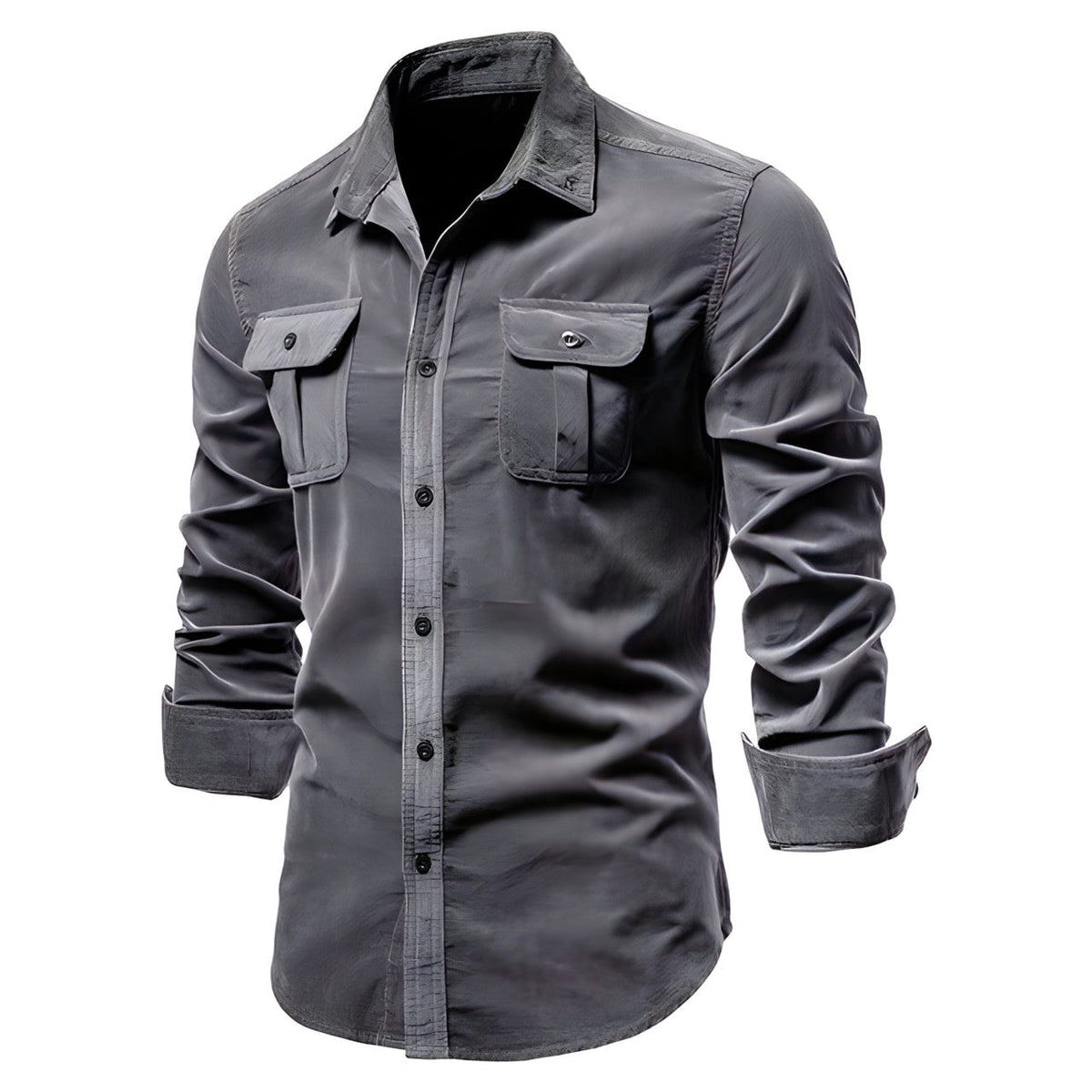 Męska koszula z długim rękawem w stylu utility-Shirts for men-Olave