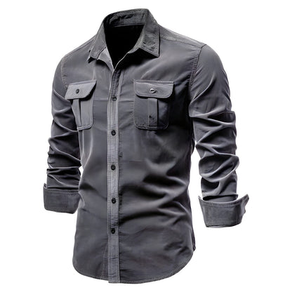 Męska koszula z długim rękawem w stylu utility-Shirts for men-Olave