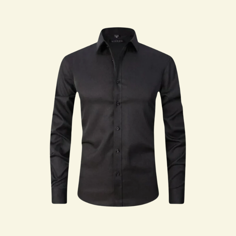Męska koszula z długim rękawem z kołnierzem i zapięciem na kontrastowe guziki-Shirts for men-Olave