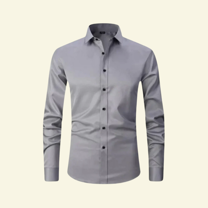 Męska koszula z długim rękawem z kołnierzem i zapięciem na kontrastowe guziki-Shirts for men-Olave