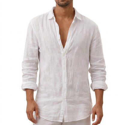 Męska koszula z długim rękawem zapinana na guziki-Shirts for men-Olave