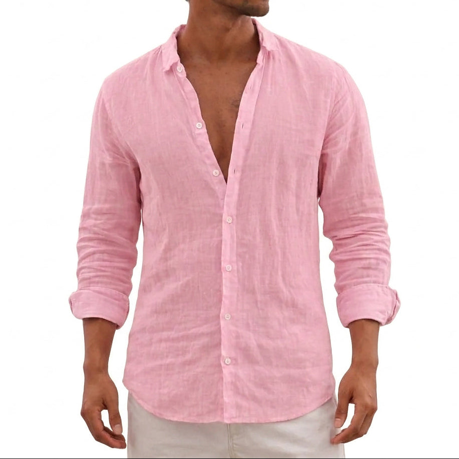 Męska koszula z długim rękawem zapinana na guziki-Shirts for men-Olave