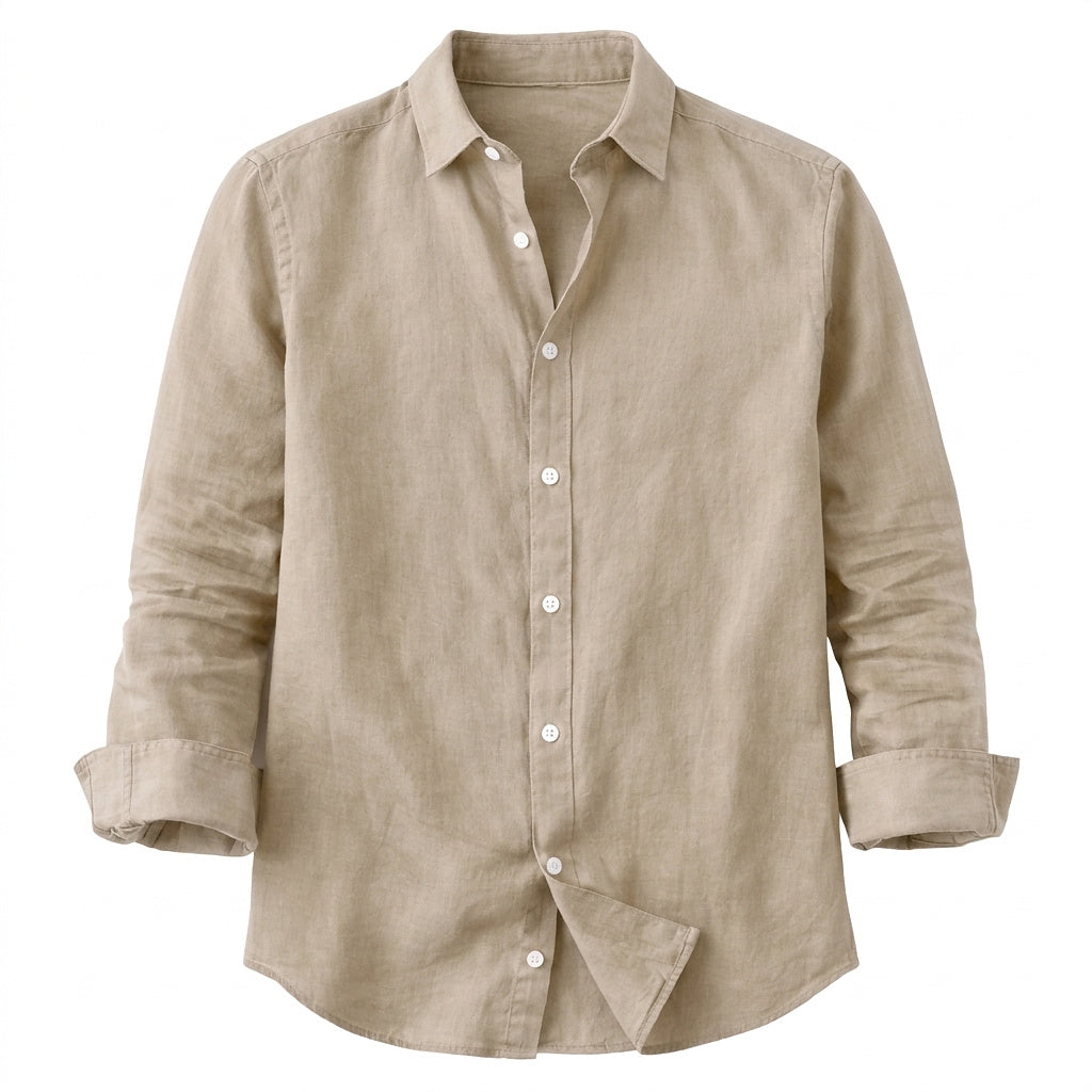 Męska koszula z długim rękawem zapinana na guziki-Shirts for men-Olave