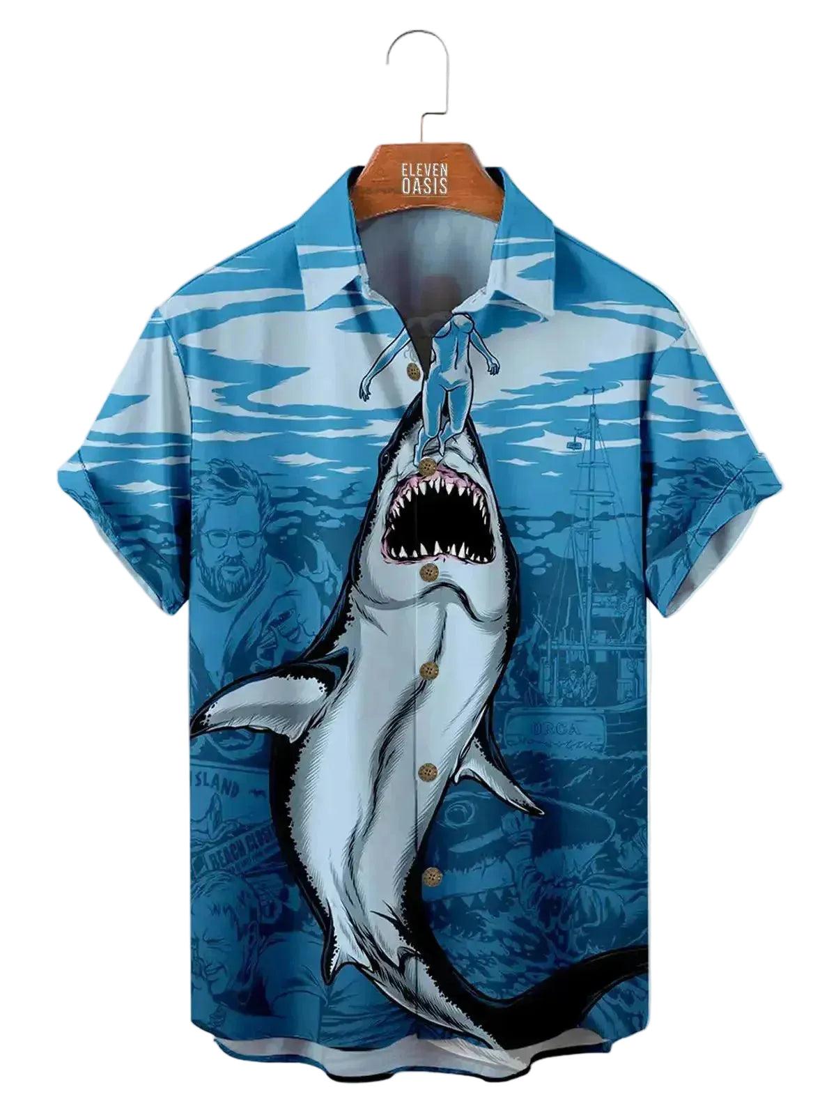 Męska Koszula z krótkim rękawem i nadrukiem graficznym-Shirts for men-Olave