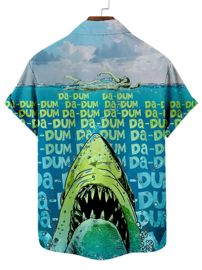 Męska Koszula z krótkim rękawem i nadrukiem graficznym-Shirts for men-Olave