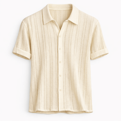 Męska koszula z krótkim rękawem zapinana na guziki-Shirts for men-Olave