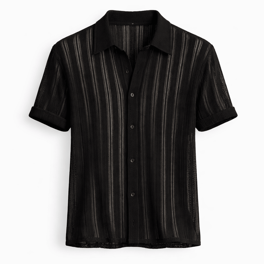 Męska koszula z krótkim rękawem zapinana na guziki-Shirts for men-Olave