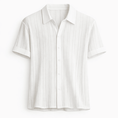 Męska koszula z krótkim rękawem zapinana na guziki-Shirts for men-Olave