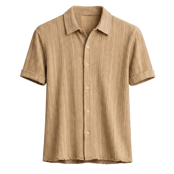 Męska koszula z krótkim rękawem zapinana na guziki-Shirts for men-Olave