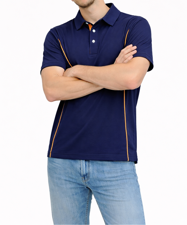 Męska koszulka polo z krótkim rękawem i listwą guzikową-Shirts for Men-Olave