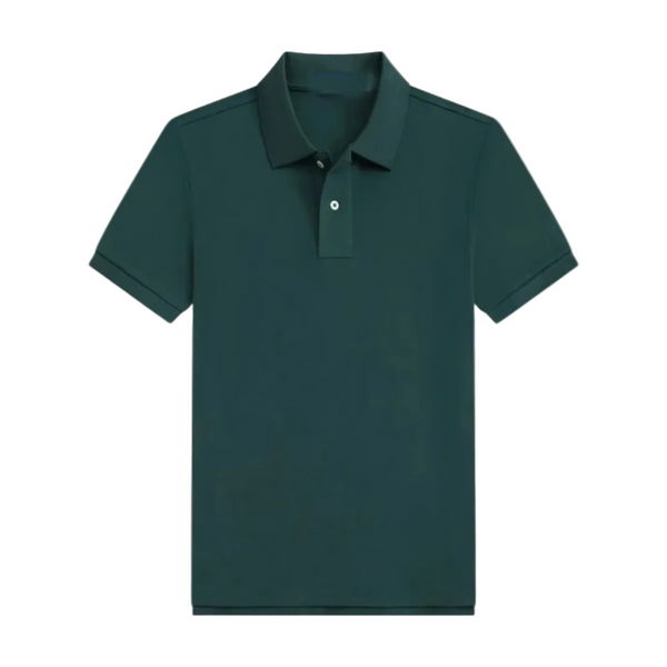 Męska koszulka polo z krótkim rękawem i zapięciem na guziki-Shirts for men-Olave