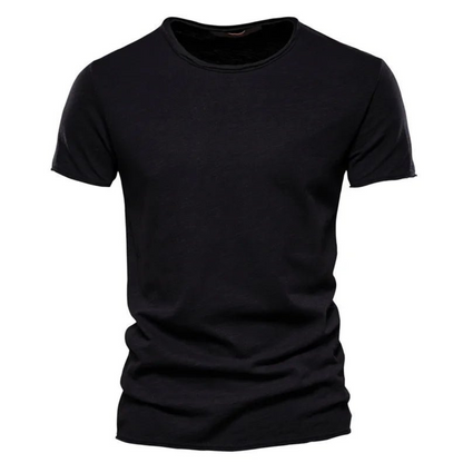 Męska koszulka z krótkim rękawem, okrągłym dekoltem i teksturą slub-T-shirt for men-Olave