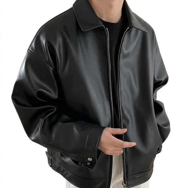 Męska kurtka bomberka z kołnierzem i zapięciem na zamek-Jackets for men-Olave