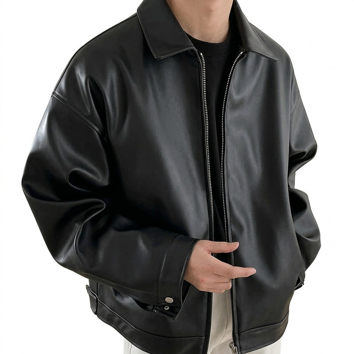 Męska kurtka bomberka z kołnierzem i zapięciem na zamek-Jackets for men-Olave