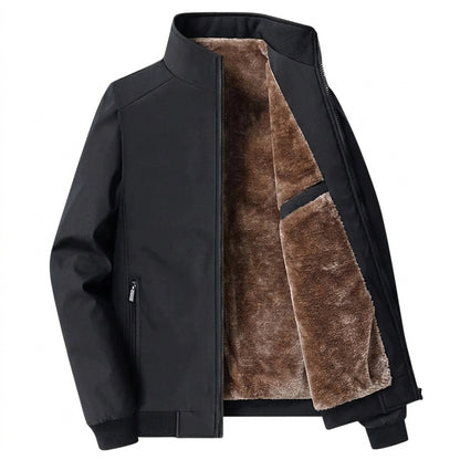 Męska kurtka bomberka ze stójką i podszewką z polaru-Jackets for men-Olave