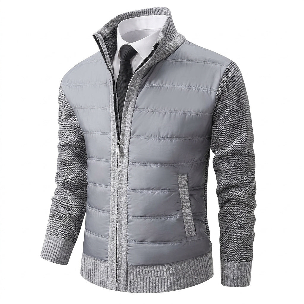 Męska kurtka hybrydowa z dzianiny i pikowania-Jackets for men-Olave