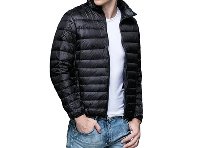 Męska kurtka pikowana z zamkiem i stójką-Olave