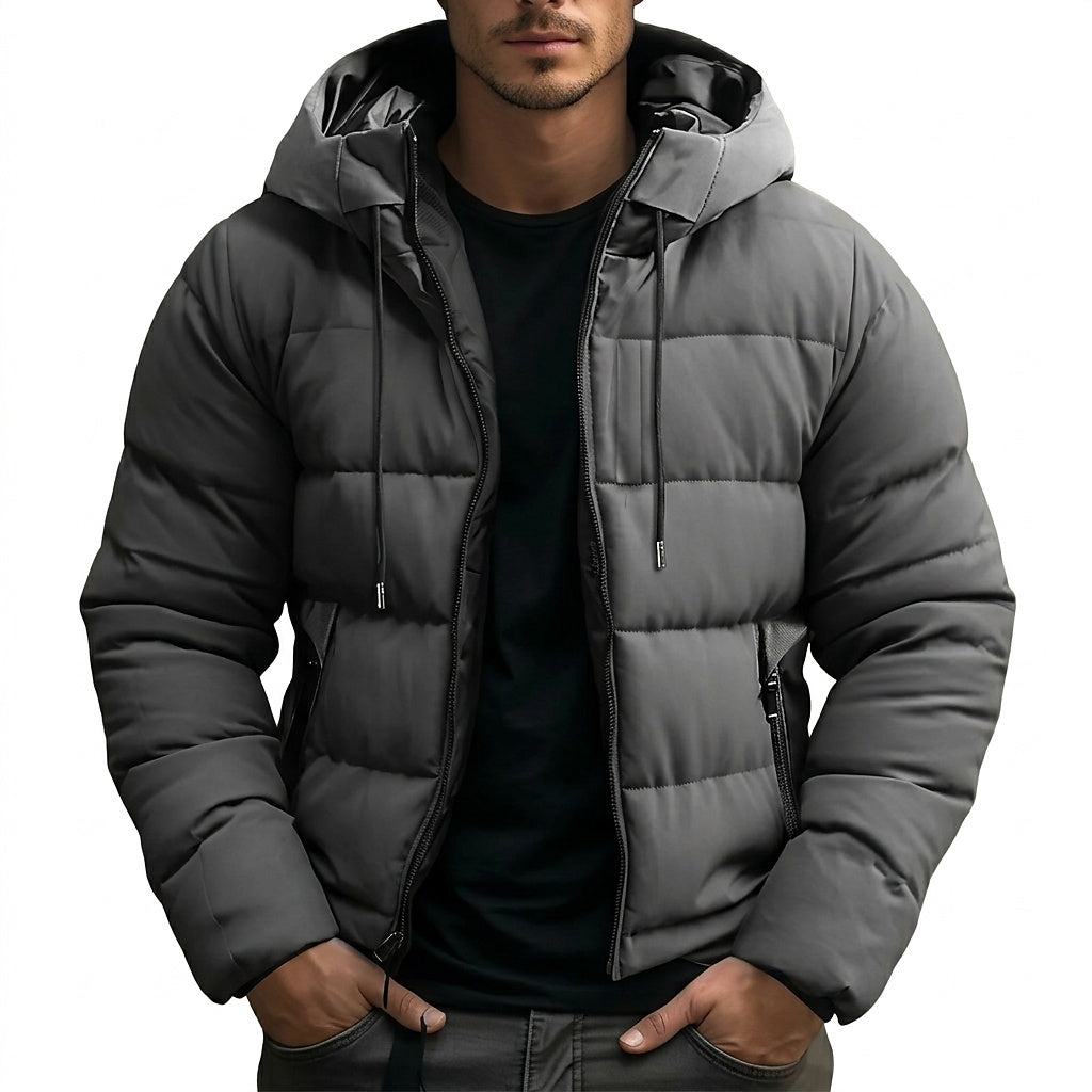 Męska kurtka puchowa z kapturem i ściągaczem-Jackets for men-Olave
