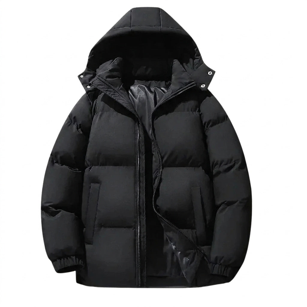 Męska kurtka puchowa z kapturem i zapięciem na zamek-Jackets for men-Olave