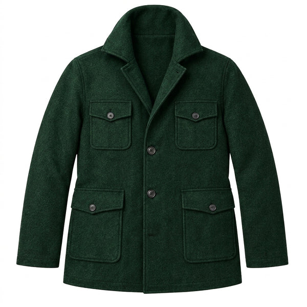 Męska kurtka typu field jacket z czterema kieszeniami z patkami-Jackets for men-Olave