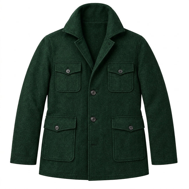 Męska kurtka typu field jacket z czterema kieszeniami z patkami-Jackets for men-Olave